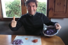 Desbriznando azafrán en Villarquemado (Teruel)