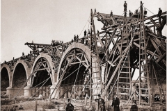 Construcción del Puente de los franceses. Charles Clifford. 1859.