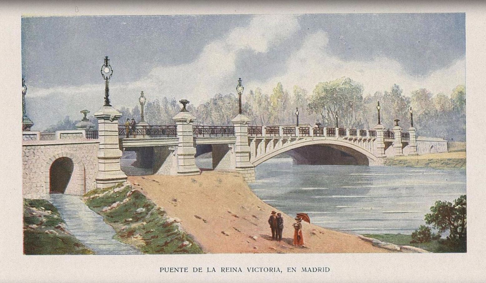 Puente Reina Victoria según dibujo del catálogo de José Eugenio Ribera. 1910.